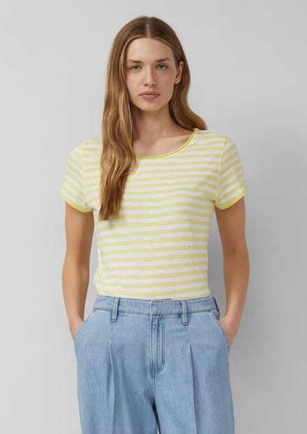 s.Oliver - female - T-shirt met gerolde randen en vlamgarenstructuur