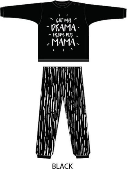 Fun2Wear - Pyjama Mama's Drama - Zwart - Maat 128 -