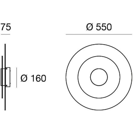 Linea Light LED wandlamp Joint_W, rond, Ø 55 cm, wit, metaal