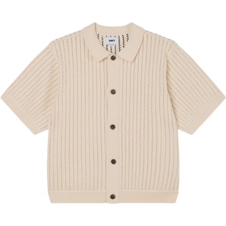 Obey Dez sweater shirt vest korte mouwen met kraag - um elastiek