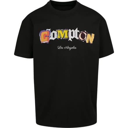 Mister Tee - Compton L.A. Oversize Heren T-shirt - S - Zwart
