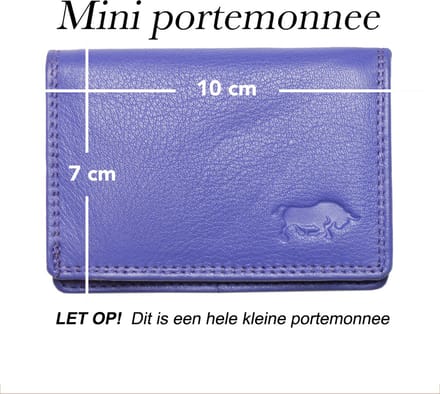 Dames Portemonnee Mini Paars Leer - Dames Portemonnee Paars Extra Klein