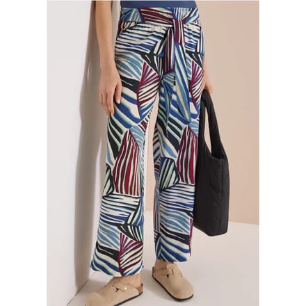 Wide Legs broek met print en riemdetail