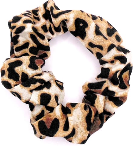 Scrunchie panterprint middenbruin