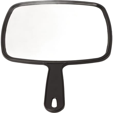 Miroir de Rasage à Poignée Carré Miroir Haute Définition Conception de Poignée Antidérapante Miroir à Main pour Salons de Coiffure gray