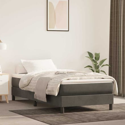 vidaXL - Pocketveringmatras - voor - kinderen - medium - 80x160 - cm - fluweel - donkergrijs