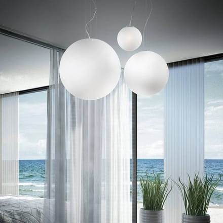 Ideal Lux Mapa hanglamp, Ø 50 cm, opaal glas, bol