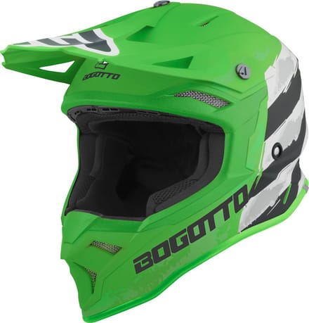 Bogotto V337 Wild-Ride Groen Zwart Wit Crosshelm - Helm