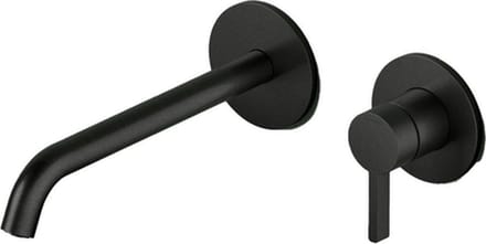 Hotbath Ace - Wastafelmengkraan - zonder Waste - Laag - Geborsteld Zwart PVD - Inbouw - Messing - V01