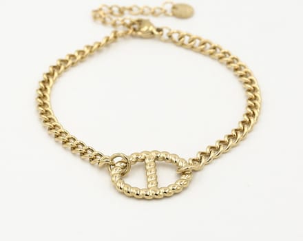 Michelle Bijou - Damesarmband - Double D - Stainless steel - Goud