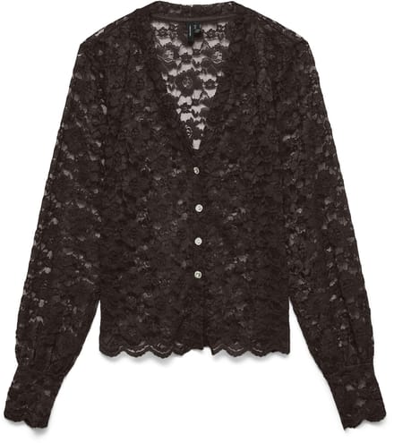 VERO MODA - VMDEA LS LACE RHINESTONEBUTTON SHIRT EXL - Dames - Blouses