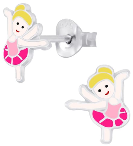 Joy|S - Zilveren ballerina ballet danseres oorbellen