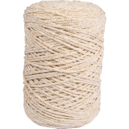 Gerecycled garen met gouddraad, Ø 2mm - Ivoorkleurig