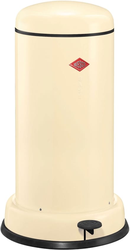 WESCO Baseboy Prullenbak met Soft Close | 20 Liter | Metaal - Amandel | Pedaalemmer