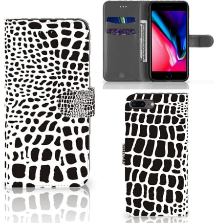Book Case voor Apple iPhone 7 Plus | 8 Plus Telefoonhoesje met Pasjes Slangenprint