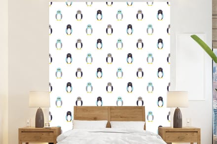 Behang - Fotobehang Design - Dieren - Pinguïn - Breedte 210 cm x hoogte 260 cm