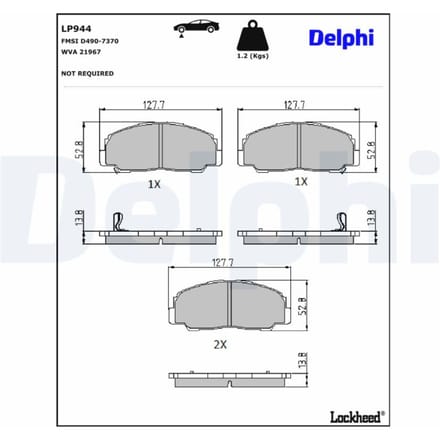 Remblokset DELPHI LP944, voor