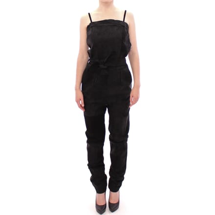La Maison du Couturier Vrouwenjumpsuit in zwart leer