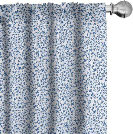 ABAKUHAUS Gordijnenset – 2x75x225 cm – Microvezel – Zee-blauw & Wit