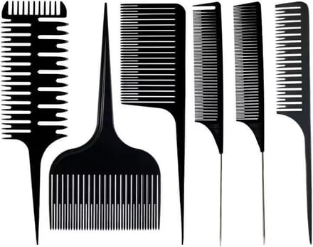 Cabantis Haarverf Kammenset - Haarverzorging - 6delig set - Zwart