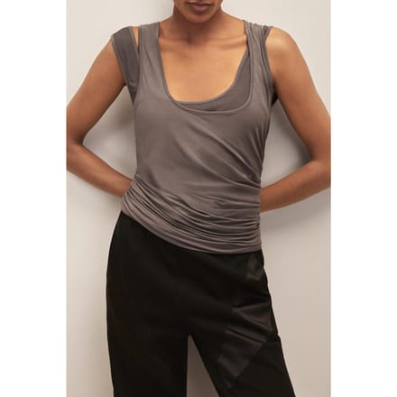 Reiss Double Layer Vest Charcoal Grey Taglia: M | Canottiere Outlet | Donna | Nero