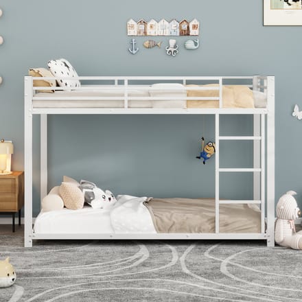 Stapelbed 90x200 cm - Klassiek Ontwerp - Metaal - Wit