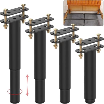 Verstelbare Middelste Steunpoten voor Bedframe - 4 Stuks, 18-33 cm