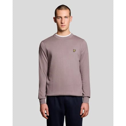 Lyle and Scott Cotton merino crew neck mauve
