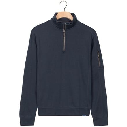 Baileys Trui Sweat Half Zip Yarn Dyed Pinstripe Interlock Sleeve Zip Pocket Navy / male
