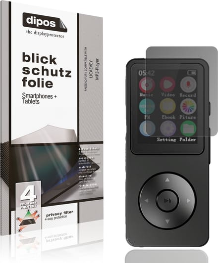 dipos – Matte Privacy Screenprotector geschikt voor LICAEVEY MP3-Player | Anti-Spy Beschermfolie