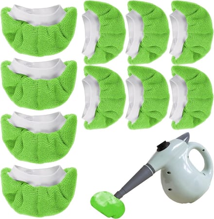 Set van 10 Wasbare Stoomreiniger Pads, Herbruikbare Microvezeldoeken voor Handheld Stoomreinigers, Universele Schoonmaakaccessoires