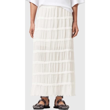 AllSaints Lila Skirt White Maat: 12 | Maxi Rokken Outlet | Dames | Wit