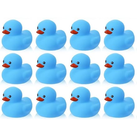 6122448Stuks Blauwe Rubberen Eendjes Mini Eend Set Speelgoed Piepende Rubberen Eendjes Schattige Drijvende Eendjes Voor Verjaardagsfeestje Bedankje blue