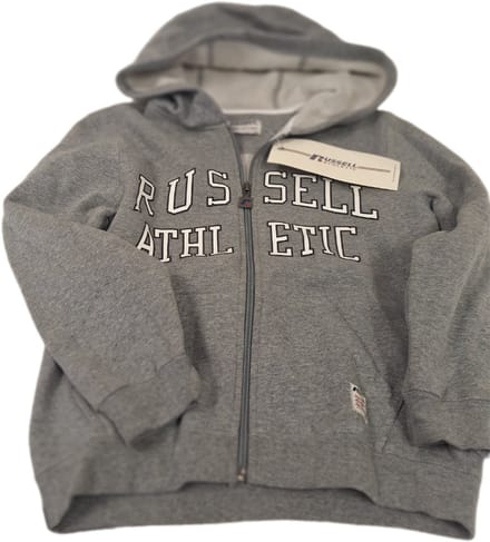RUSSELL ATHLETIC/ KIDS/ HOODY/ LONG ZIPPER / GREY/128