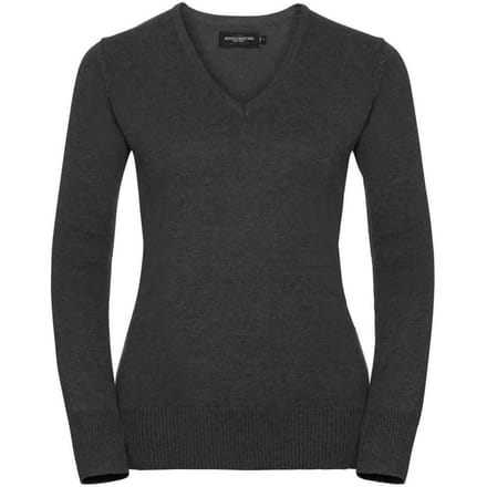 Russell Collection Dames/Dames Marl V Hals Sweatshirt (Houtskool)
