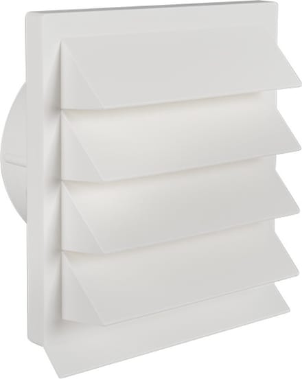 Kunststof buitenrooster Eco+ Ø150mm wit