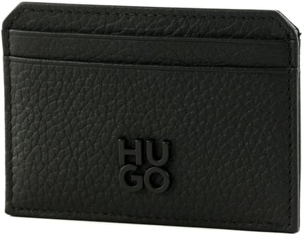 HUGO Leren Kaarthouder Nesh Cardcase Black Zwart