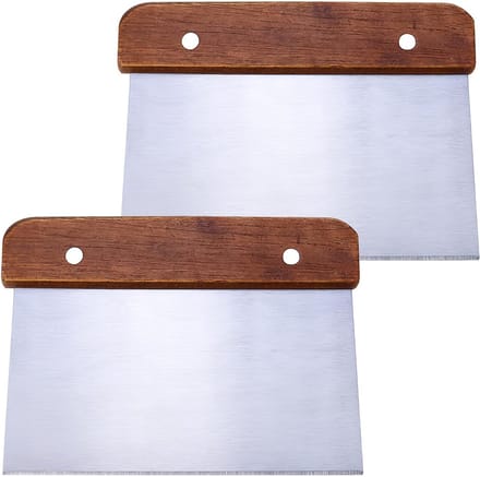 Premium Deegschraper van RVS 15 cm met Houten Handvat - Bakaccessoires voor Brooddeeg en Zuurdesem