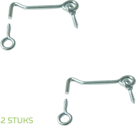 STARX windhaak - 60 mm - Verzinkt - Met sluitoog - 2 STUKS