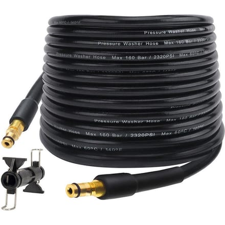 Hogedrukreiniger Slang PVC Verlengslang 10m Drie Laags Explosieveilig en Ultra 10m with Extension Connector zwart