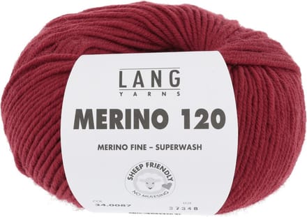 Lang Yarns Merino 120 - 87 warm rood - Merinowol Garen
