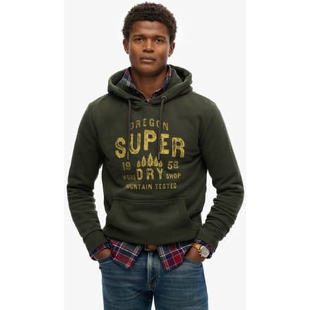 Superdry Work Shop Hoodie Groen Grootte: XL