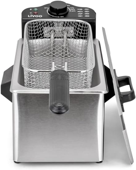 Friteuse - Frietpan - Lekkere Snacks Maken - Grote Capaciteit - 3 Liter - Grijs