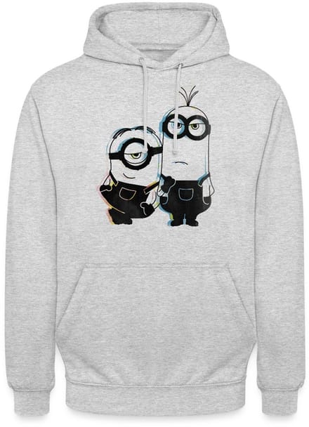 Minions Stuart En Kevin Glitch Hoodie Unisex