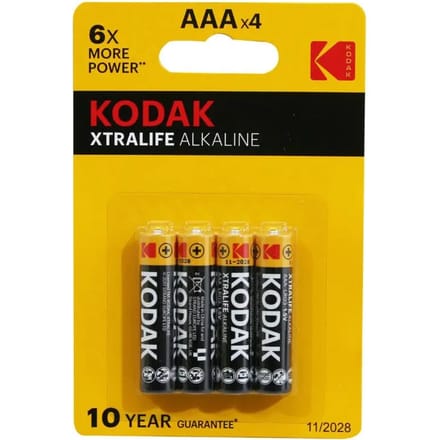 Set van 4 alkaline batterijen P2R Xtralife AAA