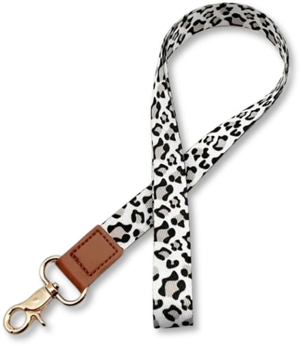 Travel Cords - Keycord Luipaard Zwart-Wit - Stijlvol vegan leer