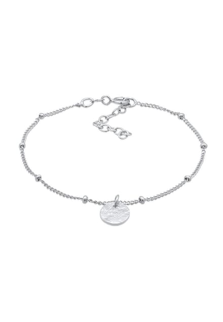 Elli - Armband - Dames Bol Plaatje Disk Gehamerd in 925 Sterling Zilver - Dames