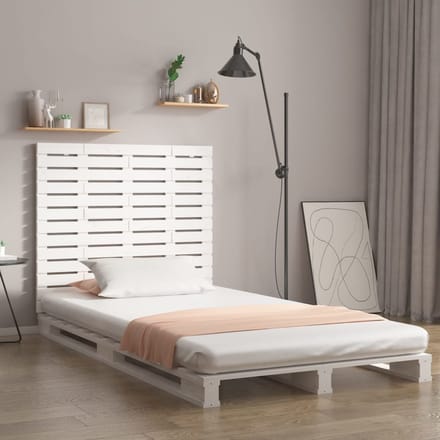 vidaXL - Hoofdbord - wandmontage - 96x3x91,5 - cm - massief - grenenhout - wit