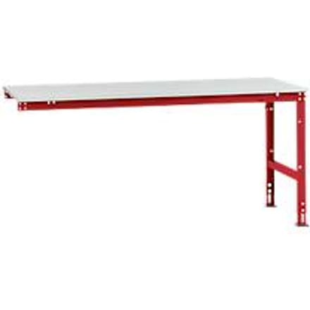 Manuflex aanbouwtafel UNIVERSAL Standaard, tafelblad kunststof, 2000 x 1000, robijnrood