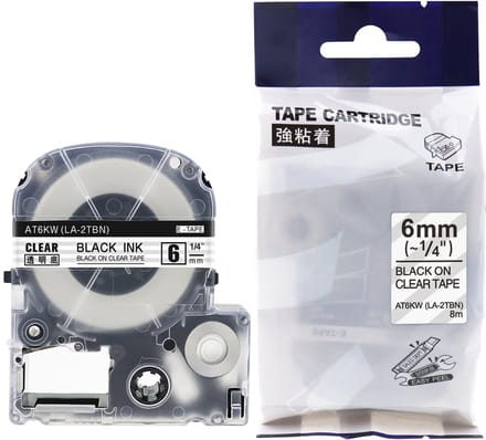 Drillprint labelcassette zwart/wit 12mm x 8m